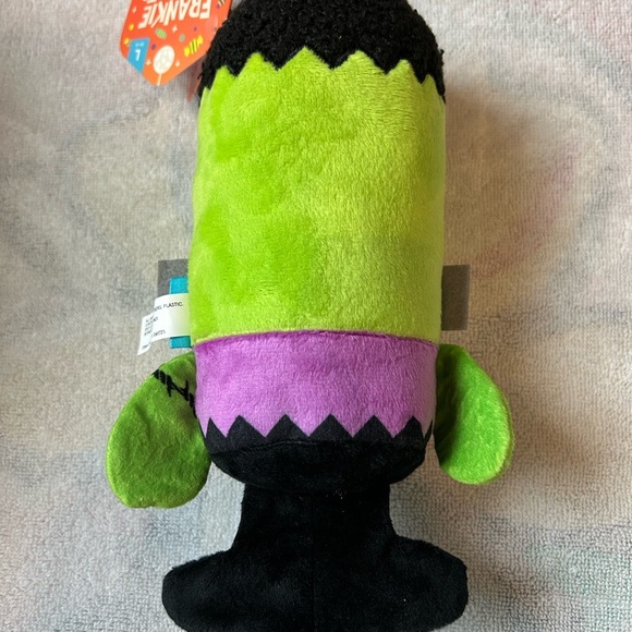 Monster Plush Dog Toy - Green and Black - Picture 2 of 5